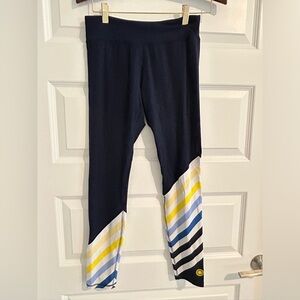 Tory Burch Sport Leggings Blue White Yellow Size M